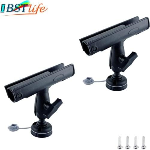2X Kayak ABS Adjustable Boat Fishing Rod Rack Holder Bracket Pole Support Fixer Fix Rest Tool Rotatable Mount Marine Accessories