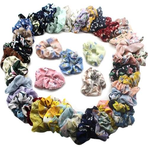 50 Pcs Chiffon Elastic Hair Bands Scrunchy for Women or Girls Hair Accessories Girls Elastic Hair Bands Accessories C30829