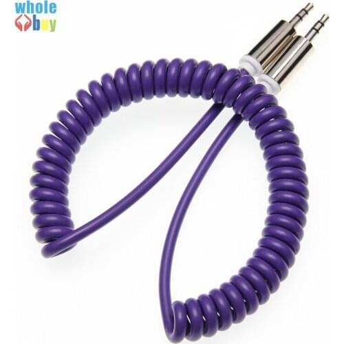 AUX Audio Cable 3.5mm male to male cable for iPhone Samsung /car speaker MP4 headphone Jack Spring 3.5mm Audio cables 500pcs/lot