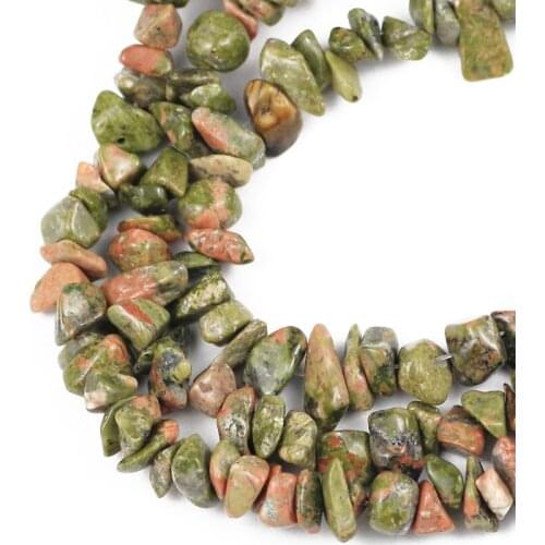 HGKLBB Natural Stone beads Irregular Unakite Gravel Chips beads for Jewelry making 88cm Handmade bracelets DIY accessories