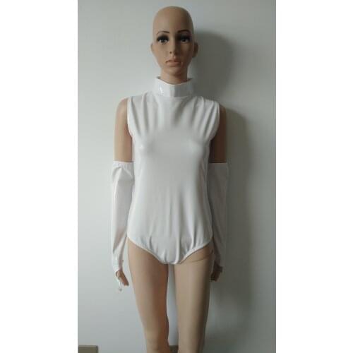 Black Cosplay Halloween Costumes Shiny Metallic PVC Faux Leather Glossy Paint Leather Shorts Tights game Funny