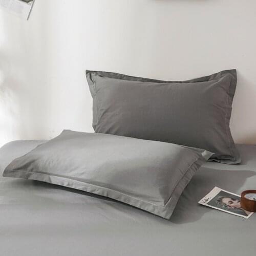 Pure Grey Color Pillowcase Brief Style 100% cotton Pillow Case For Bedroom Solid Color Pillow Cases