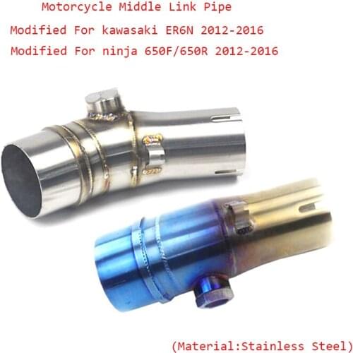 Silp on For Kawasaki ER6N 650F 650R Motorcycle Stainless Steel Middle Connection Pipe for 51mm Tail Exhaust Muffler Pipe System