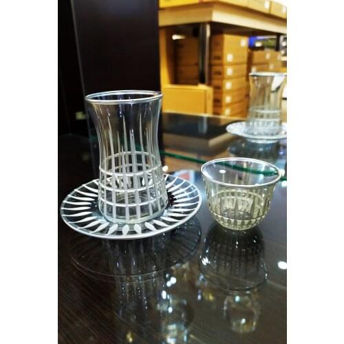 DOLBOVIPaşabahçe Baccarat Cut Decor Tea and Mırra Kit-18 Piece mug кружка coffee cup cup اكواب قهوه tazas
