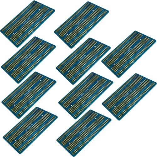 10PCS Double-sized Welding Breadboard Prototype Board Pcb Board Arduino Protoboard Pcb for Arduino (blue)