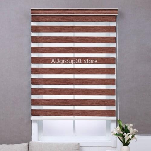 Blackout Valance Zebra Dual Roller Blinds Custom Made to measure order Window Shades Double Layer Day and Night Window Drapes