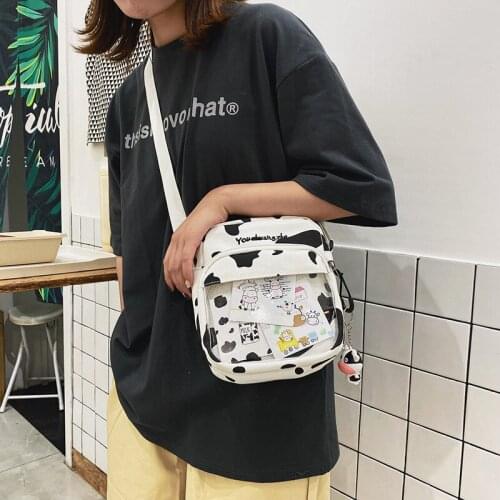 Hot Sale Cow Print Canvas Crossbody Bag For Women Leisure Original Design Messenger Bag Womens Shoulder Bag Phone Purse 2021