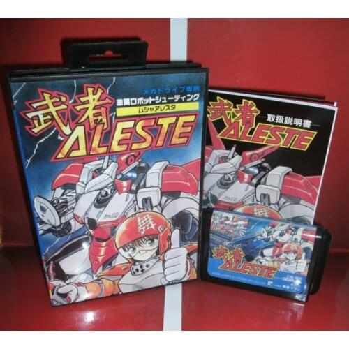 Aleste - MD Game Cartridge Japan Cover with box and manual For Sega Megadrive Genesis Video Game Console 16 bit MD card
