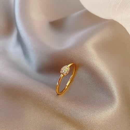 Rings for Women Geometry Fashion Crystal Light Luxury Jewelry Adjustable Opening Exquisite Ring Accessories Wholesale