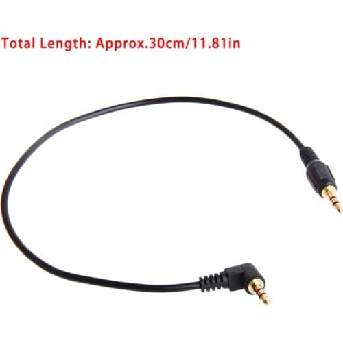 Short 30CM 3.5MM Male To Male 90 Degree Right Angled Aux Audio Cable Line QX2B