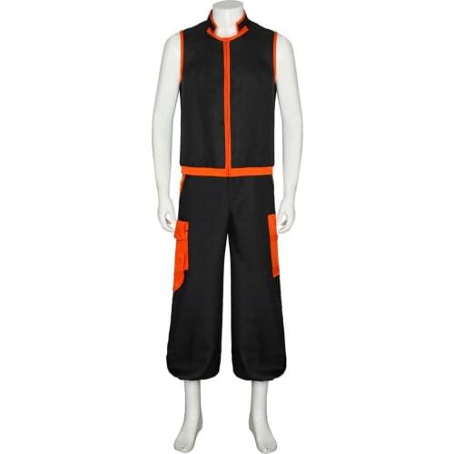 Anime SHAMAN KING Yoh Asakura Costume Orange Black Color Full Set Unisex Comicon Cosplay Outfits