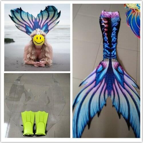 Adult Kids Beautiful Mermaid Tail Girls Customize Swimwear Beach Vacation Mermaid Tail With Monofin Swimming Cospaly Costumes