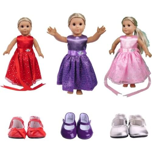 Doll Clothes Sequin Fashion Dress Dance Skirt For 18 Inch American&43Cm Baby New Born Doll Clothes Accessories Girl`s Toy