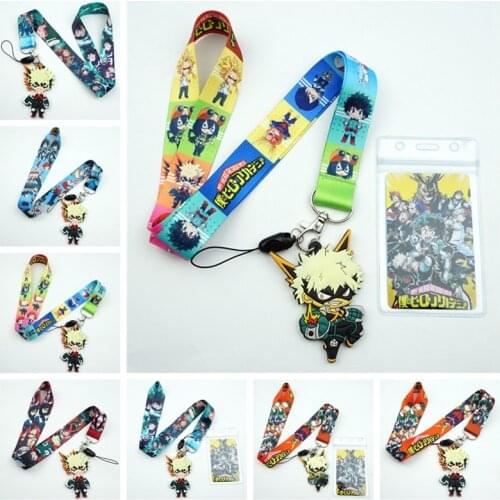 Cute Bakugou Katsuki Lanyard Neck Straps Key ring Charms Mobile Phone Anime My Hero Academia Cosplay Keychain Accessories