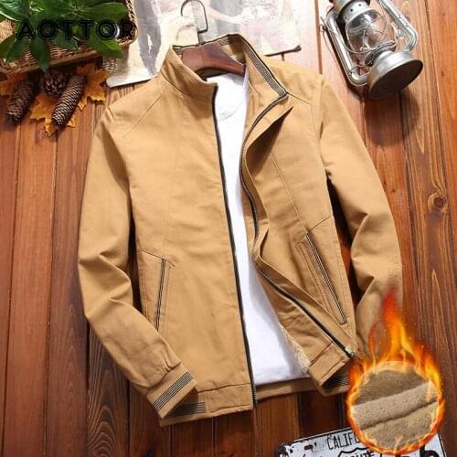 Mens Cargo Bomber Jackets Winter Warm Fur Linner Jacket Male Multi Pocket Casual Windbreaker Military Tactical Zipper Coats