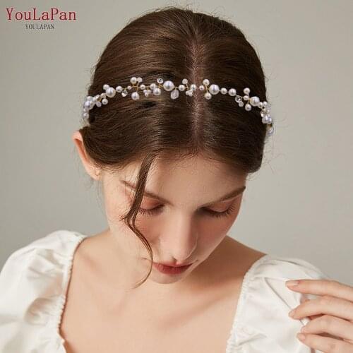 TOPQUEEN Handmade Headdress Beaded Rhinestone Wedding Headband Bride Headwear Party Jewelry Wedding Accessories Low Discount