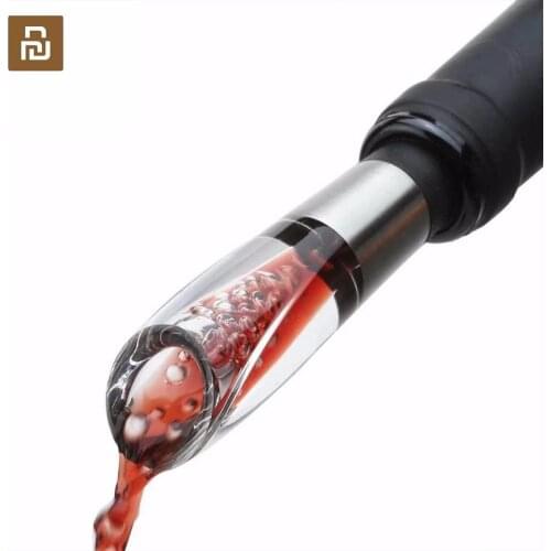 New Youpin CIRCLE JOY Stainless Steel Fast Wine Decanter Mini Portable Wine Filter Air Intake Bottle Pourer Aerator Family Bar