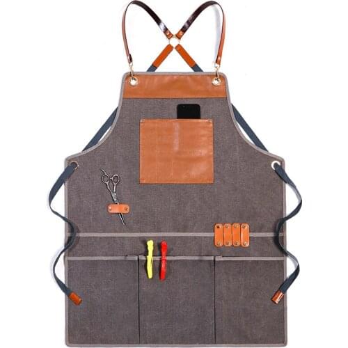 Work Apron Denim Canvas Carpenter Gardener Nail Salon Men and Women Restaurant Overalls