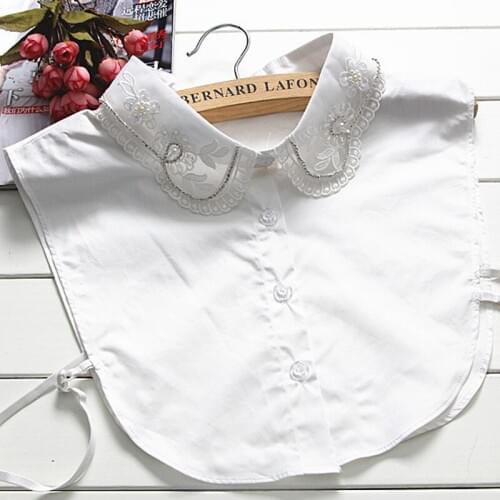 Lapel Collar Shirt Women All-match False Color white Fake collar purchasing womens shirt pearl water white high - end