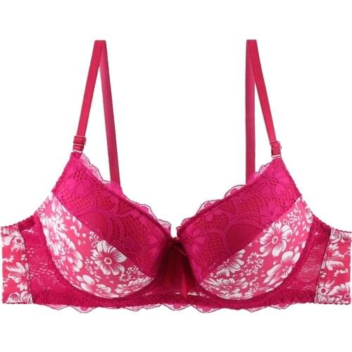 Sexy Lace Bras Plus Size Push Up Brassiere Womens Lingerie Breathable Underwire Bralette C Cup Floral Underwear Female Intimates