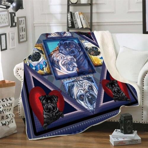 Sharpei 3d printed fleece blanket for Beds Hiking Picnic Thick Quilt Fashionable Bedspread Sherpa Throw Blanket Drop Shipping