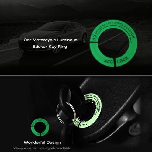 Car Ignition Switch Cover Luminous Key Ring Hole Cover Sticker