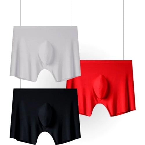 Men Underwear Boxer Shorts Mens Ice Silk Seamless U Convex Design Very Soft Sexy Male MenS Underpants Cueca Boxer Homme
