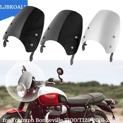 2019 T 120 T 100 Motorcycle Windscreen Windshield Fly Screen Shield Wind Deflector For Triumph T100 T120 2016-2020 2017 2018