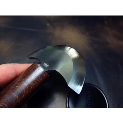 High quality Leather Cutting Knife With Wood Handle for leather Craft Tool HSS steel