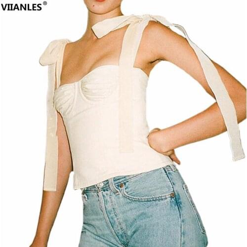 VIIANLES Women Chiffon Tops Camisole Female Summer Slim Sexy Sleeveless Short Tank Camis Crop Solid Blouse Streetwear Solid Vest