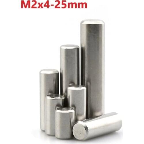 100pcs M2.5 Cylindrical Pin Locating Dowel 304 Stainless Steel Solid Needle Roller Thimble 2.5mm x 4 5 10 12 14 16 18 20 25 30mm