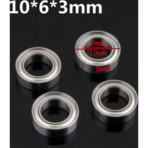 4 Pieces RC Car Parts 6*10*3mm Ball Bearings For 1/18 Scale Models Revel 24540 Scorch Hobbico Dromida BX/MT/SC4.18 Monster Truck