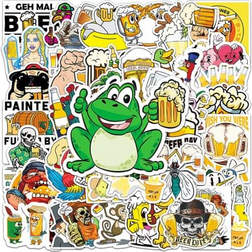 50pcs Cartoon Wine Brewage Beer Stickers For Notebooks Scrapbook Stationery Cute Sticker Craft Supplies Scrapbooking Material