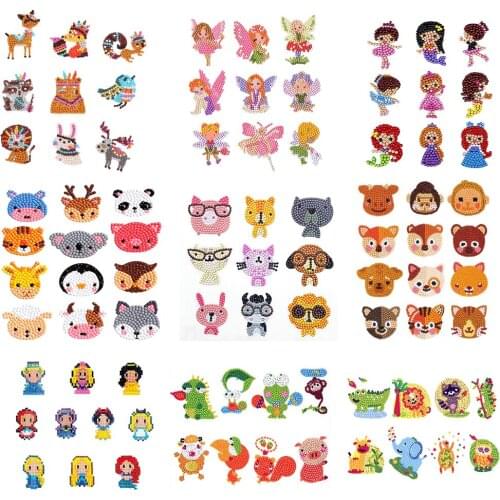 5D DIY art diamond painting animal and elf girl pattern sticker diamond mosaic full embroidery cross stitch home decoration gift