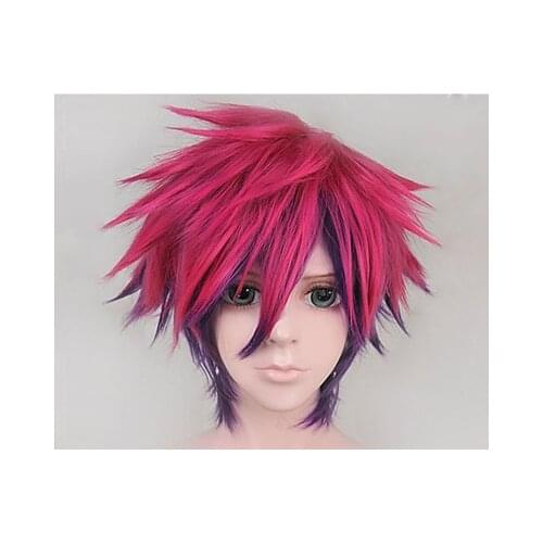 Anime No Game No Life Sora Cosplay Wig Fluffy Layered Mixed Color Heat Resistant Synthetic Hair Wigs+Free Wig Cap Cosplay WIg