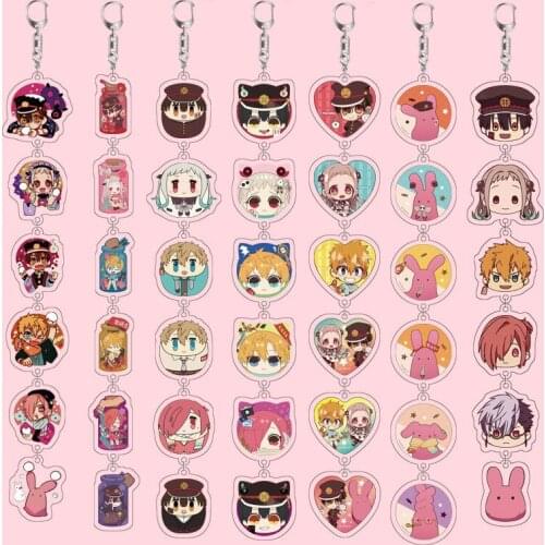 Anime Toilet-bound Hanako-kun Acrylic Handmade Keychains Yugi Tsukasa Yahiro Nene Long Keychain Key Ring Unisex Keyring Souvenir