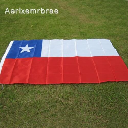 Free Shipping Aerlxemrbrae flag 90*150cm Chile Flag 100% Polyester Banner with 2 Grommets for Hanging