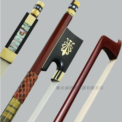 Free Shipping High Quality Brazil Wood 4/4 Violin Bow Siberia White Horsetail Copper Parts Best Balance parts accessories