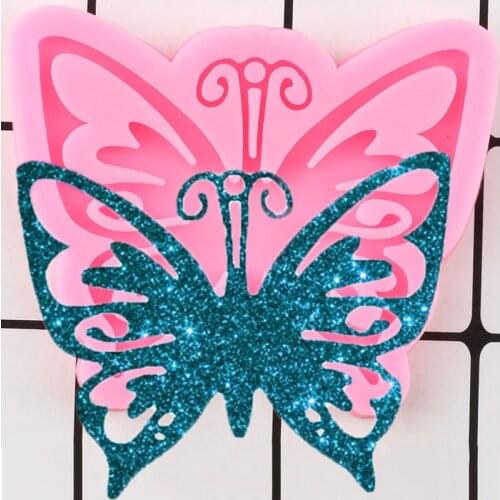 Shiny Glossy Butterfly Silicone Mold Epoxy Resin Craft Keychain Molds Pendant Polymer Clay Mould DIY Handmade Charms Mould
