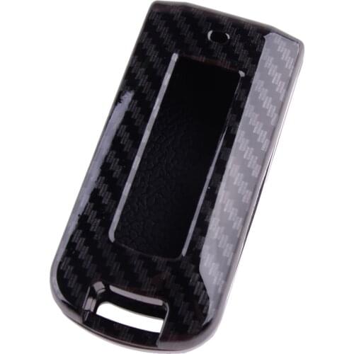 Car Hard Key Fob Case Shell Cover fit for Mitsubishi Outlander Lancer ASX Mirage RVR ABS Black Carbon Fiber Style