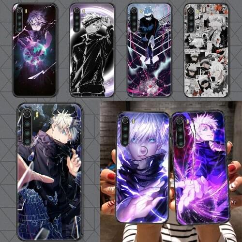 Satoru Gojo Jujutsu Kaisen Anime Phone case For Xiaomi Redmi Note 7 7A 8 8T 9 9A 9S 10 K30 Pro Ultra black painting funda 3D