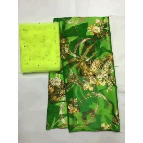 Pure silk fabric african lace fabric 2018 tissu dentelle french lace fabric satin fabric swiss voile high quality 5+2yard/piece