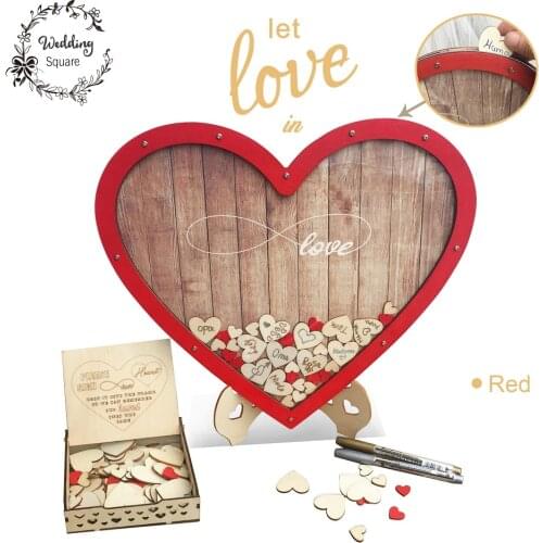 Heart shape Wedding guest book Decoration Rustic Sweet Heart Drop box Wedding drop box 3D Guest book wooden box