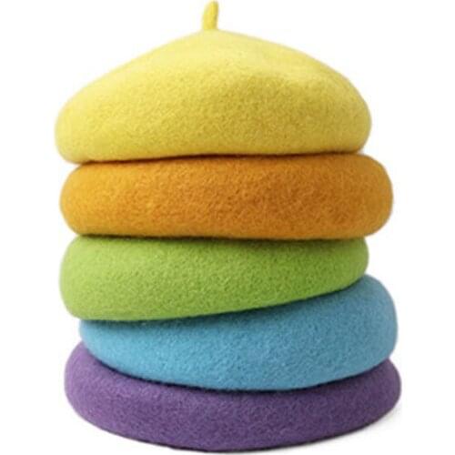 Childrens Korean Winter Children Wool Soft Beret Caps Autumn kids Casual woolen Beret Caps keep warm Hats Gorras wholesale