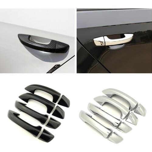 For Volkswagen VW Passat B6 B7 2005-2015 Carbon Fiber Refit Chrome Door Handle Cover Trim Protection Sticker Car Styling