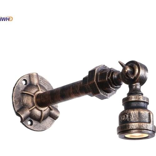 IWHD Industrial Retro LED Wall Light Fixtures American Country Loft Decor Water Pipe Vintage Wall Lamp Sconce Lampara Pared