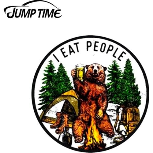 JumpTime 13 x 13cm For I EAT PEOPLE Funny Decal Camper VAN Refrigerator Car Stickers Windows Personality Bumper Vinyl Car Wrap