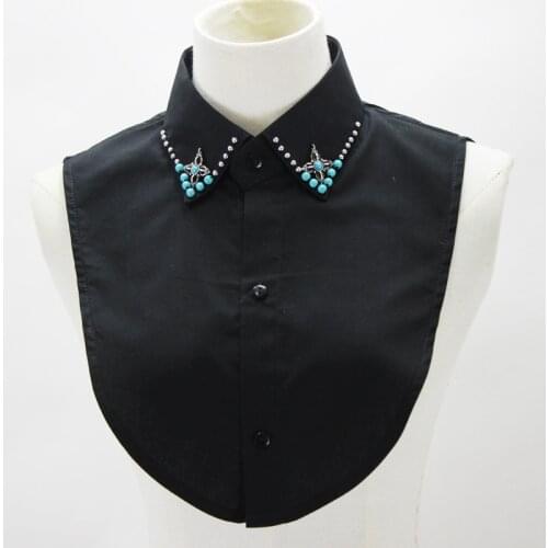 Korean Handmade beaded sweater fake collar lady wild Women Detachable Collars Crystal Fake collar wild shirt Fake false Collar