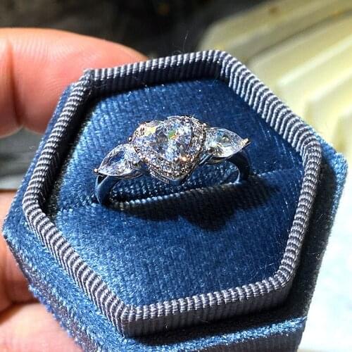 Creative New Style Men and Women Engagement Proposal Rings European and American Style Love Zircon Fashion Simple Ring Jewelry