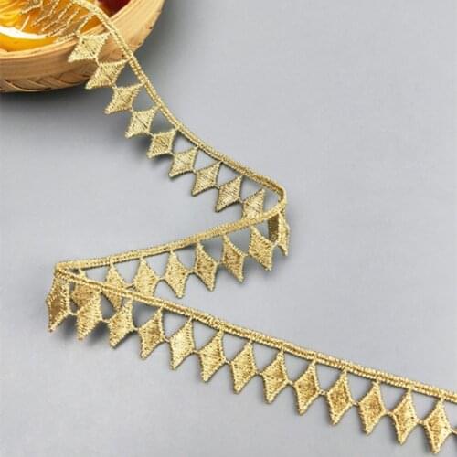 Zsbszc new 2 yards Width 1.8CM sewn gold lace trim braid lace DIY garment accessories macrame embroidery lace free ship JDB70